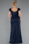 Robe de Soirée Grande Taille Longue Bleu Marine ABU5182