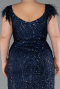 Robe de Soirée Grande Taille Longue Bleu Marine ABU5182