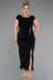 Robe De Fête Grande Taille Midi Noir ABK2340