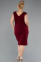 Robe De Fête Grande Taille Midi Rouge Bordeaux ABK2422