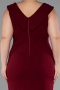 Robe De Fête Grande Taille Midi Rouge Bordeaux ABK2422