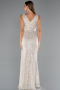 Robe De Soirée Squameuse Longue Beige ABU3201