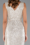 Robe De Soirée Squameuse Longue Beige ABU3201