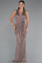 Robe de Soirée Longue Squameuse Vison ABU5209