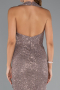 Robe de Soirée Longue Squameuse Vison ABU5209