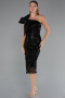Tenue de Soirée Midi Perlé Noir ABK2424