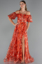 Robe de Soirée Longue Orange ABU5221