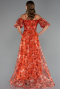 Robe de Soirée Longue Orange ABU5221