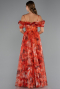 Robe De Soirée Longue Orange ABU5133
