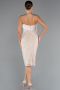 Robe de Cérémonie Midi Beige ABK2429
