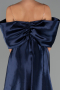 Robe de Soirée Longue Perlé Bleu Marine ABU5234