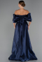 Robe de Soirée Longue Perlé Bleu Marine ABU5234