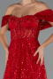 Robe De Soirée Longue Rouge ABU5226