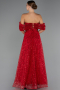 Robe De Soirée Longue Rouge ABU5226
