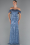 Robe de Soirée Longue Perlé Indigo ABU5239