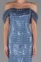 Robe de Soirée Longue Perlé Indigo ABU5239