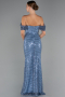 Robe de Soirée Longue Perlé Indigo ABU5239
