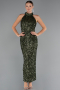 Robe de Soirée Longue Kaki ABK2474