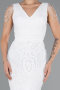 Robe Queue De Poisson Squameuse Longue Blanc ABU3842