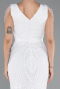 Robe Queue De Poisson Squameuse Longue Blanc ABU3842