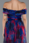 Robe de Soirée Longue Bleu Marine ABU5262