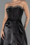 Robe de Soirée Longue Satin Noir ABU5264