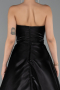 Robe de Soirée Longue Satin Noir ABU5264