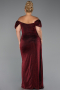 Robe de Soirée Grande Taille Longue Rouge Bordeaux ABU2658