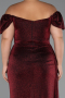 Robe de Soirée Grande Taille Longue Rouge Bordeaux ABU2658