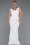 Robe De Fiançailles Grande Taille Squameuse Longue Blanc ABU3845