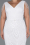 Robe De Fiançailles Grande Taille Squameuse Longue Blanc ABU3845