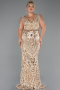 Robe De Fiançailles Grande Taille Squameuse Longue Or ABU3845