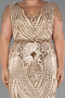Robe De Fiançailles Grande Taille Squameuse Longue Or ABU3845