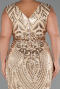 Robe De Fiançailles Grande Taille Squameuse Longue Or ABU3845
