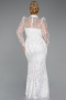 Robe De Fiançailles Grande Taille Longue Blanc ABU4527