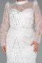 Robe De Fiançailles Grande Taille Longue Blanc ABU4527