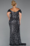 Robe De Soirée Grande Taille Longue Anthracite ABU5232