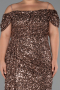 Robe De Soirée Grande Taille Longue Cuivre ABU5232