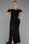 Robe De Soirée Grande Taille Longue Noir ABU5232