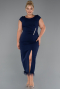 Robe De Fête Grande Taille Midi Bleu Marine ABK2340