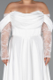 Robe Grande Taille Longue Satin Blanc ABU5261