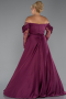 Robe Grande Taille Longue Satin Prune ABU5261