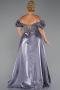 Robe De Soirée Grande Taille Perlé Longue Gris ABU5155