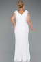 Robe De Fiançailles Grande Taille Longue Blanc ABU4821