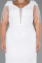 Robe De Fiançailles Grande Taille Longue Blanc ABU4821