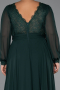 Robe Grande Taille Longue Mousseline Émeraude ABU5276