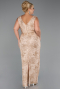 Robe Grande Taille Perlé Longue Or ABU5190