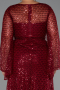 Robe De Soirée Grande Taille Longue Perlé Rouge Bordeaux ABU5243