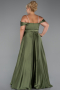 Robe de Soirée Grande Taille Longue Satin Kaki ABU5251