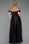 Robe de Soirée Grande Taille Longue Satin Noir ABU5251